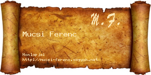 Mucsi Ferenc névjegykártya