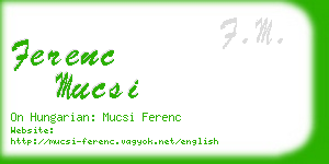 ferenc mucsi business card